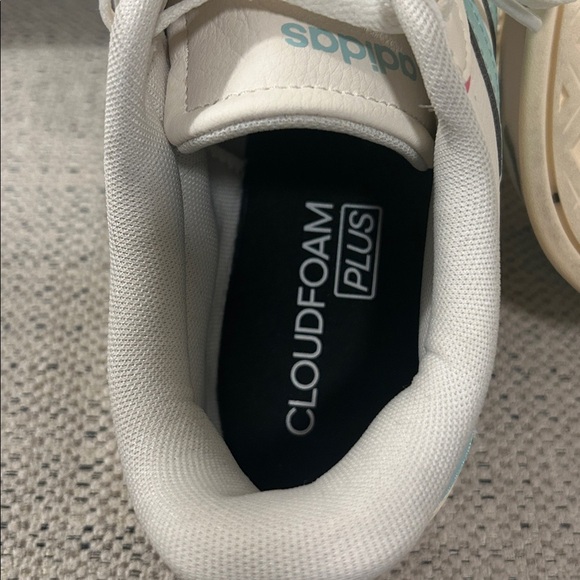 Adidas sz 8 Breaknet Sleek Sneakers Off White/Semi Flash Aqua/Warm Vanilla EUC - Picture 9 of 9